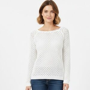 Chic White Knit Sweater 100% cotton